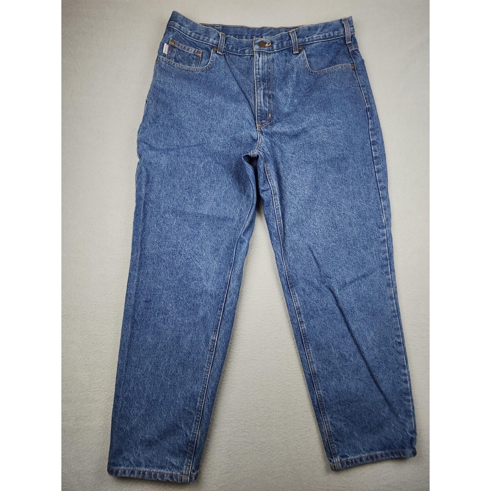 Carhartt Jeans Mens 40x30 (36x29) Med Wash Blue Relaxed Denim Workwear B17-DST